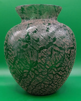 Vintage Green Art Glass Vase