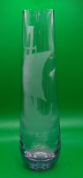 Vintage Caithness Glass Etched Vase with Viking Ship