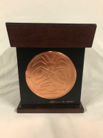 Clarence Wells HAIDA Northwest Coast Native Box with Copper Bear Motif