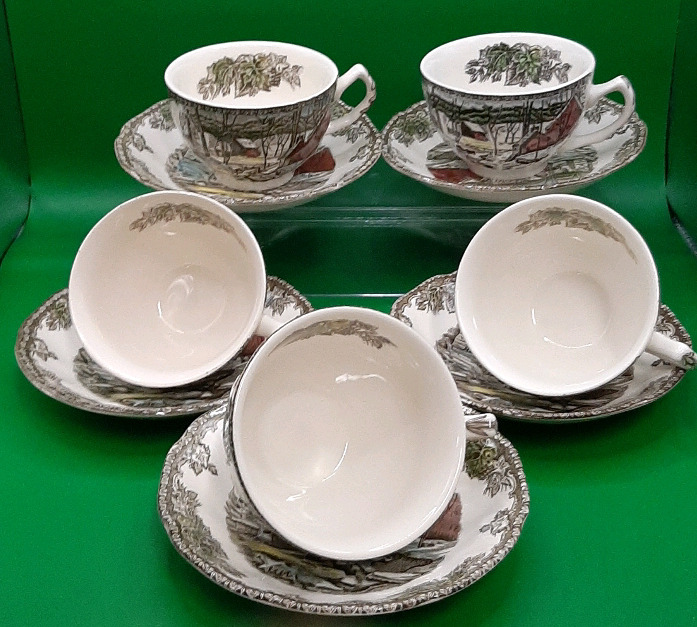 Vintage Johnson Bros Friendly Village Cups and Saucers