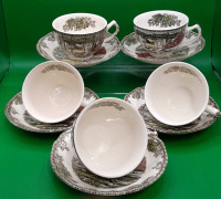 Vintage Johnson Bros Friendly Village Cups and Saucers