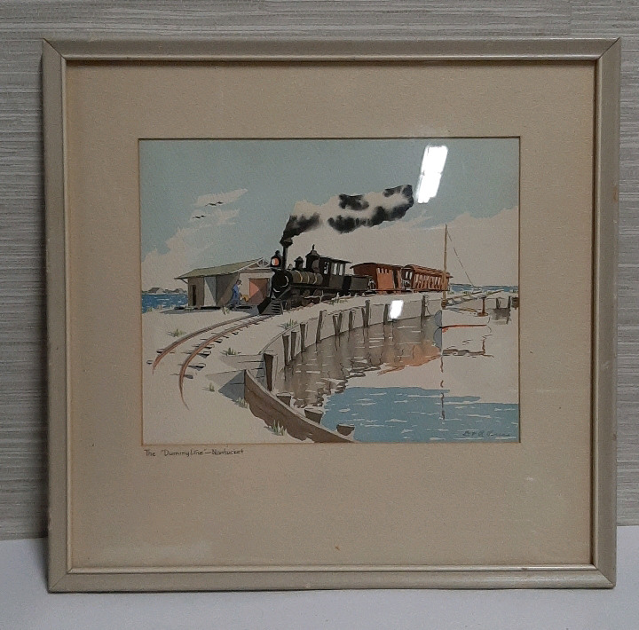 Vintage Original Watercolour- The Dummy Line Nantucket