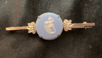 Antique Wedgewood Jasperware Sterling Bar Brooch