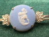Antique Wedgewood Jasperware Sterling Bar Brooch - 2