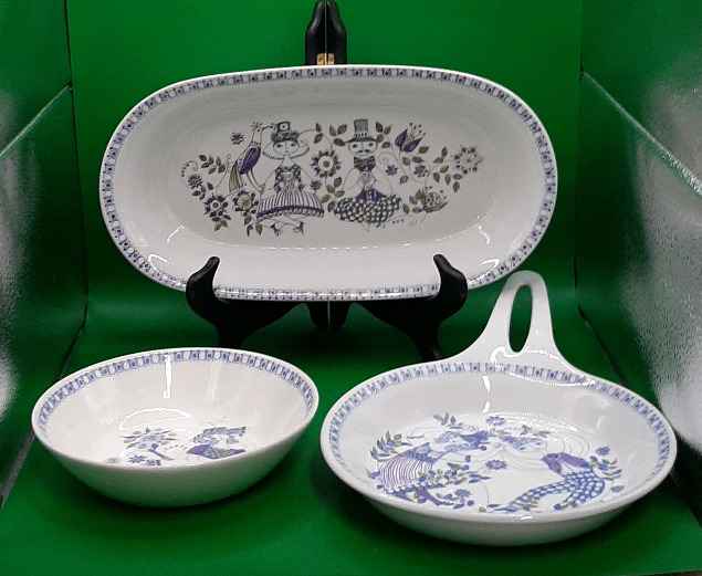 Vintage Figgjo Flint Lotte Soup Bowl, Skillet and Serving Dish
