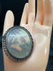 Antique 800 Silver Hand Painted Brooch - 4