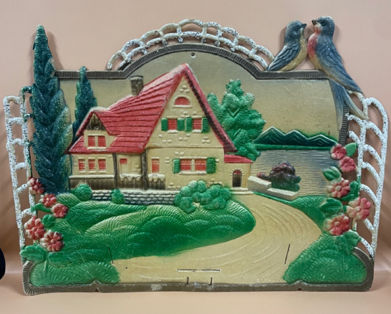 Antique German Die Cut Embossed Calendar Top
