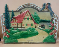 Antique German Die Cut Embossed Calendar Top