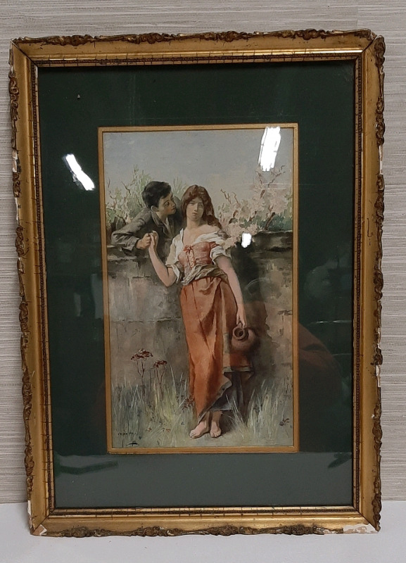 Antique Art Noveau Watercolour