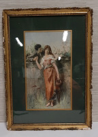 Antique Art Noveau Watercolour