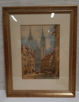Antique Watercolour of Brussels.