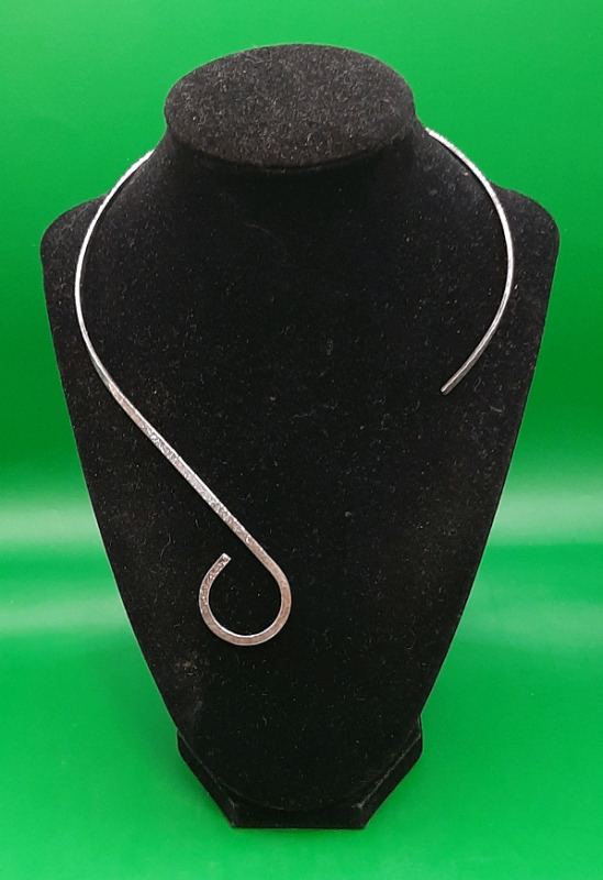 Vintage Sterling Silver Hammered Choker