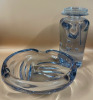 Modern Art Glass Scent Bottle and Art Glass bowl / ashtray