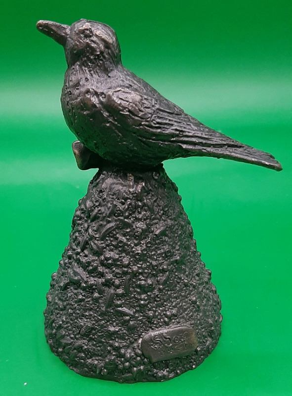 Vintage Cast Metal Bell with Bird