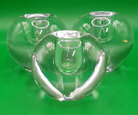 Vintage Orrefors Crystal Candle Holders. Three in all.