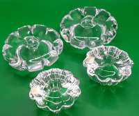 Vintage Orrefors Crystal Candle Holders. Two sets.
