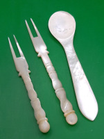 Vintage Mother of Pearl Hors D'oeuvre Forks and Spoon