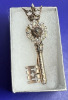 TRIFARI Sterling Vermiel Key & Crown Brooch