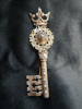 TRIFARI Sterling Vermiel Key & Crown Brooch - 5