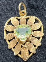 14K Yellow Gold and Citrine Heart Pendant