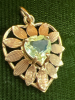 14K Yellow Gold and Citrine Heart Pendant - 4