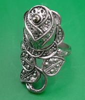Vintage Silver Marcasite Ring Size 4