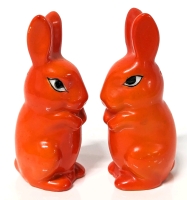 Incredibly Vibrant Vintage Bunny Salt & Pepper Shakers Made in Japan