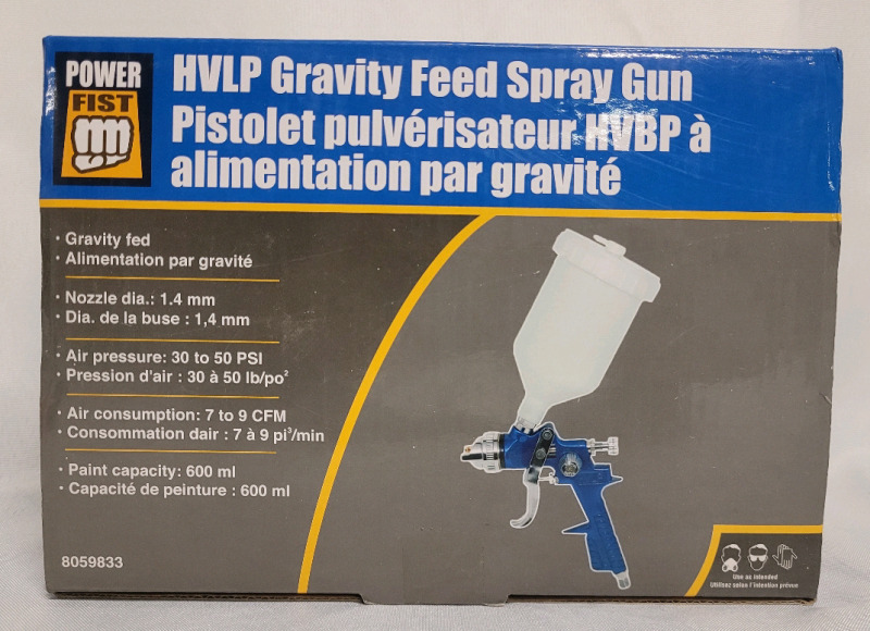 Power Fist HVLP Gravity Feed Spray Gun . New in Box