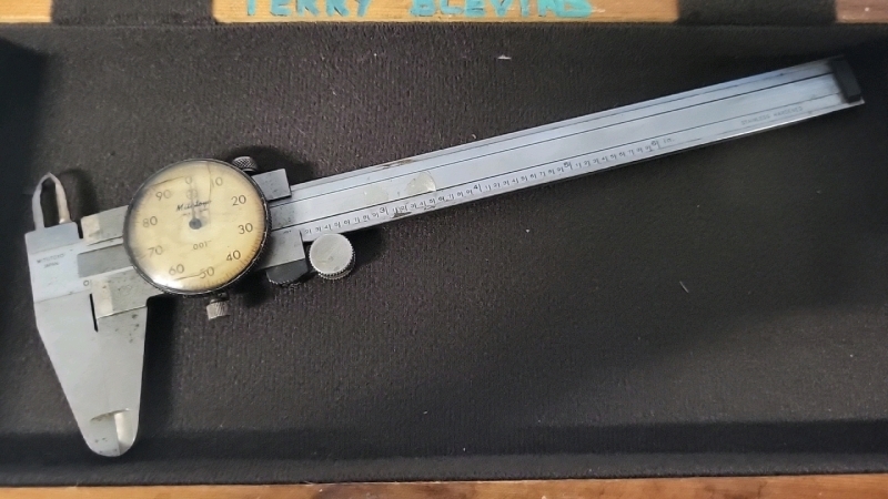 Vintage Mitutoyo Calipers in Chessboard Case