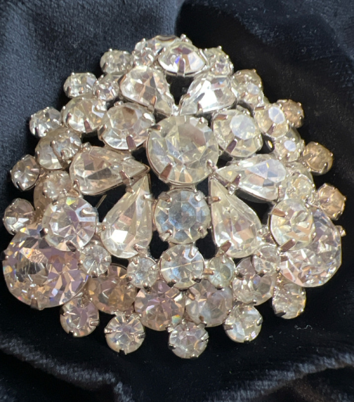 Vintage Statement Rhinestone Dimensional Brooch