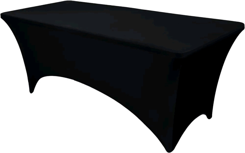 New Fitted Black Tablecloth for 6 Foot Rectangular Tables