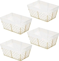 mDesign Medium Metal Home Storage Organizer Basket - Chicken Wire Design Set of 4