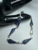 Sterling Silver 925 Lapis Lazuli Teardrop Line Bracelet - 4