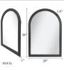 NEW Black Arch Mirror Modern Accent Wall-Mounted Metal Frame Hanging color Black - 2