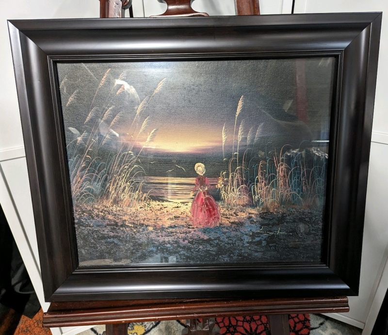 Signed Framed Painting on Canvas Board.