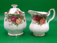 Vintage Royal Albert Old Country Roses Cream and Sugar