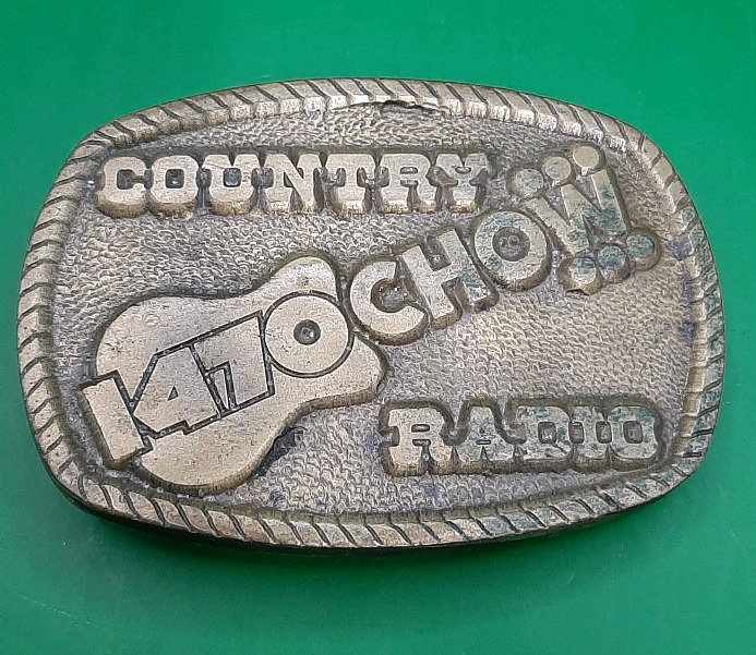 Vintage CHOW 1470 AM Belt Buckle