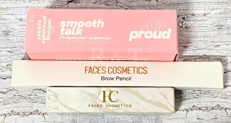 New Skin Proud Smooth Talk 2% Hyaluronic Acid Serum (25ml), Face Cosmetics Brow Pencil (Brown) & Face Cosmetics Lashes Secured (Black).