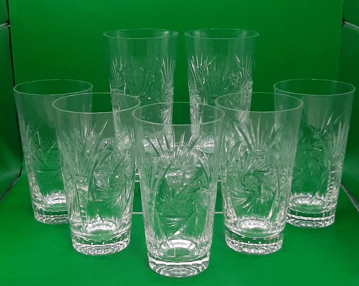 Vintage Pinwheel Crystal Highball Glasses