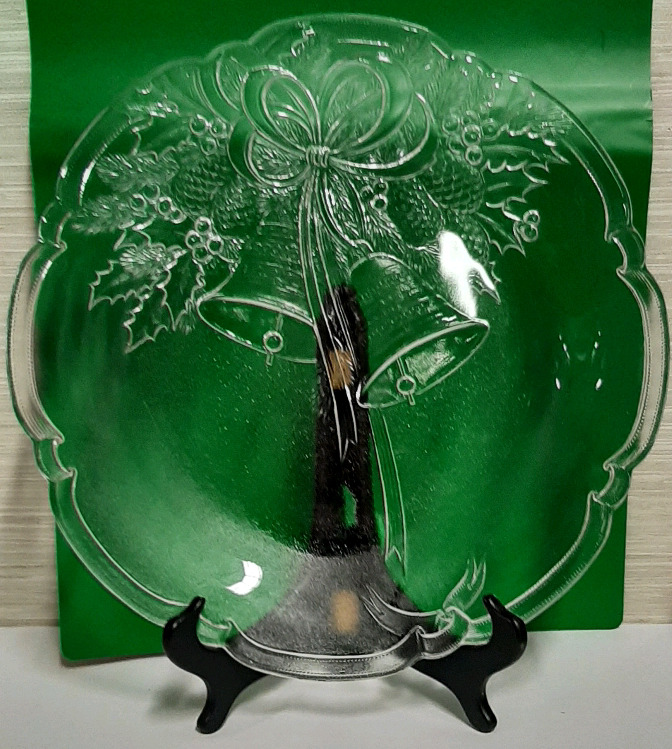 Large Glass Christmas Platter