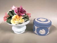 Vintage Flower Posie and Wedgewood Trinket Box