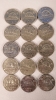 30 Queen Elizabeth II Hexagon Nickels - 1953-1962 - Canadian - 2