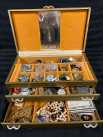 Vintage Large Jewelry Box with content.