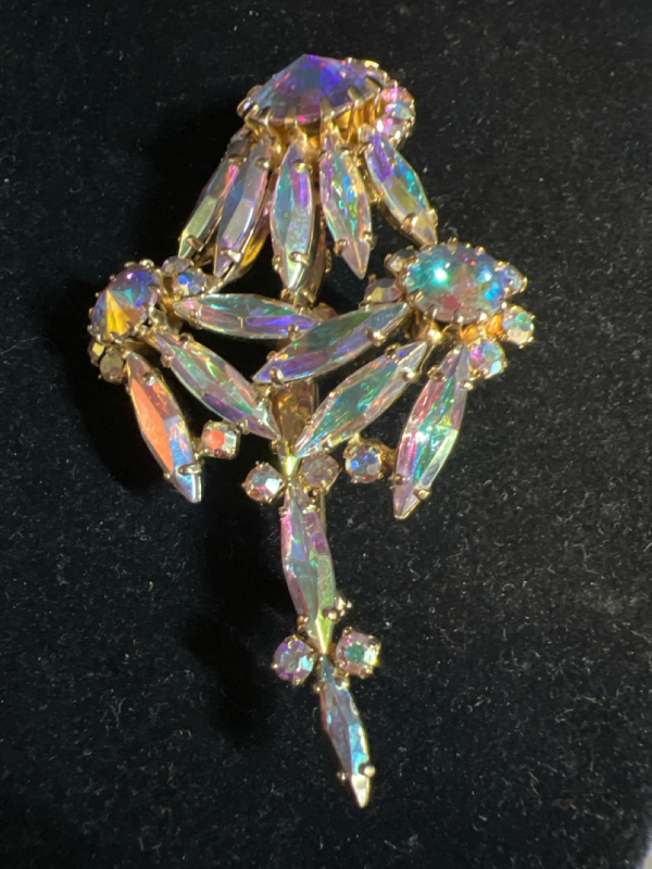 Sherman figural triple floral Brooch