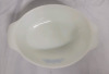 Vintage Fire King Blue Corn Flower Milk Glass Oval Casserole Dish 433 , 1.5 Qt. - 3