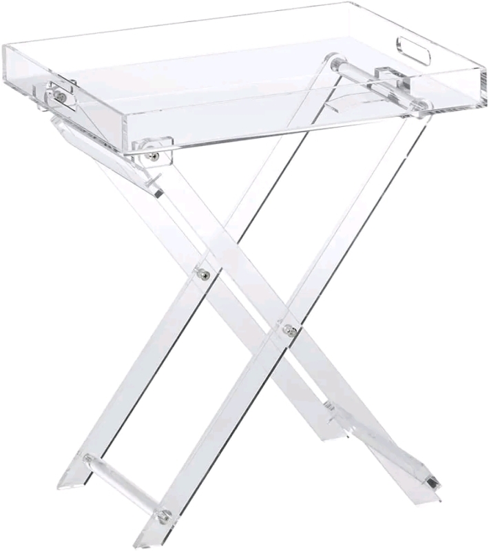 New Designstyles Acrylic Modern Chic Folding Tray Table