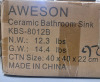 AWESON 12"×12" Square Ceramic Vessel Sink , Above Counter - New in Box - 5