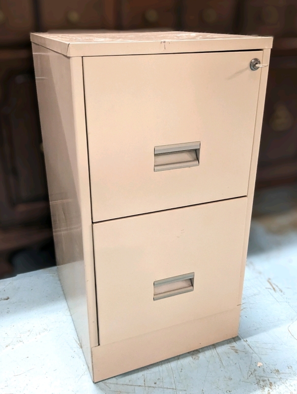 Metal 2-Drawer Filing Cabinet with Key