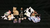 Assortment of Porcelain Figurines Cats Dogs Horses Birds