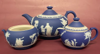 Antique Wedgwood Jasperware Colbalt Blue tea set